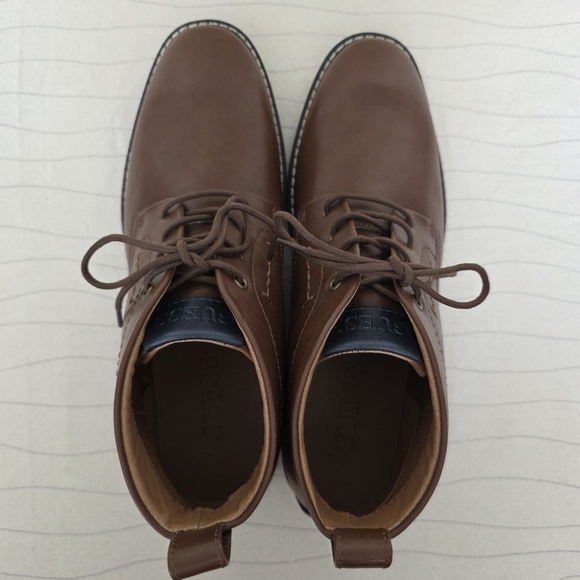 GUESS Mens Faux Leather Brown Ankle Dress Boots Shoes GMTINLY-R Size 8.5 NEW main image 10